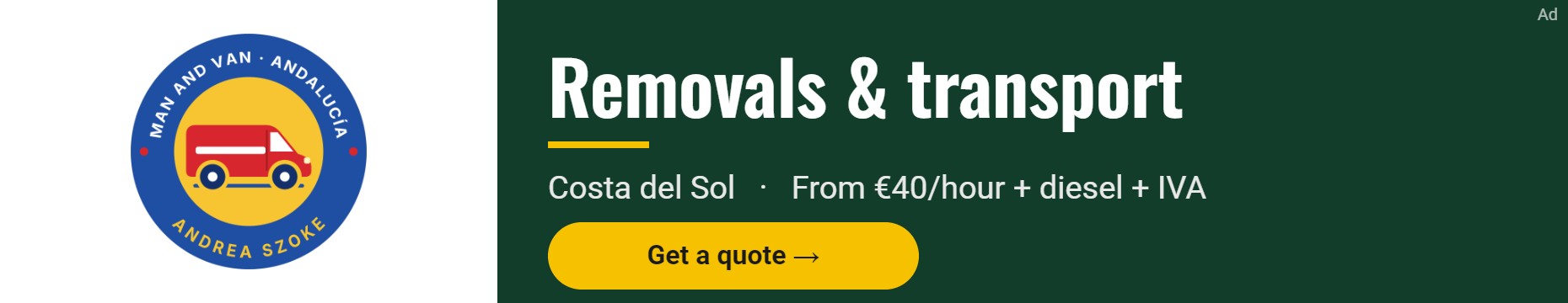 Man & Van – Removals & transport