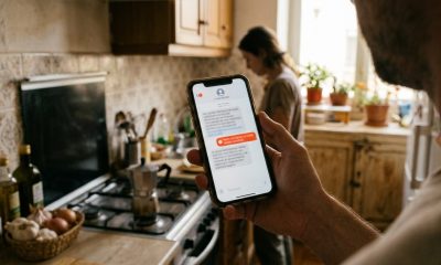 Smartphone showing a suspicious text message